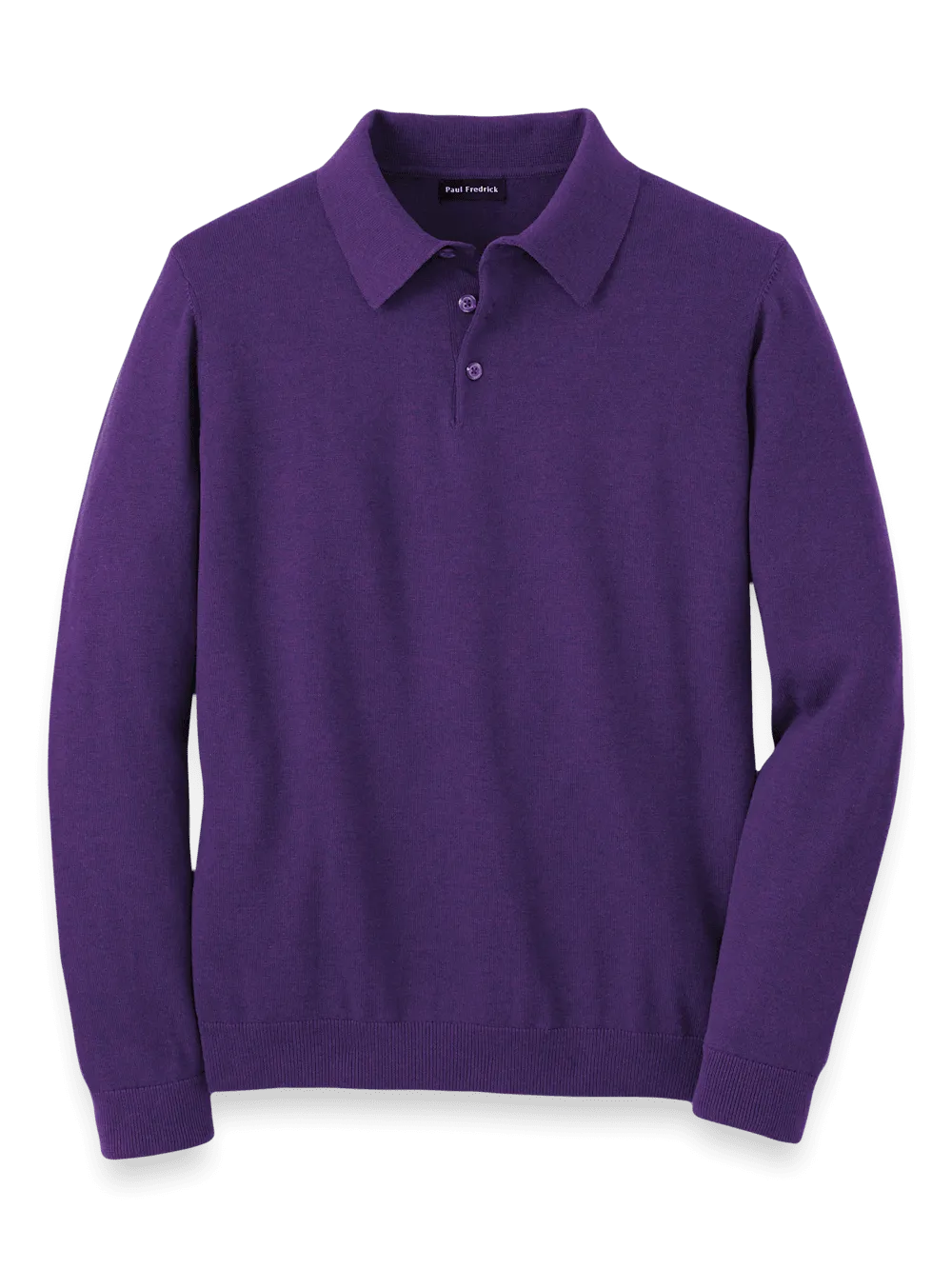 Supima Cotton Three Button Polo - Plum