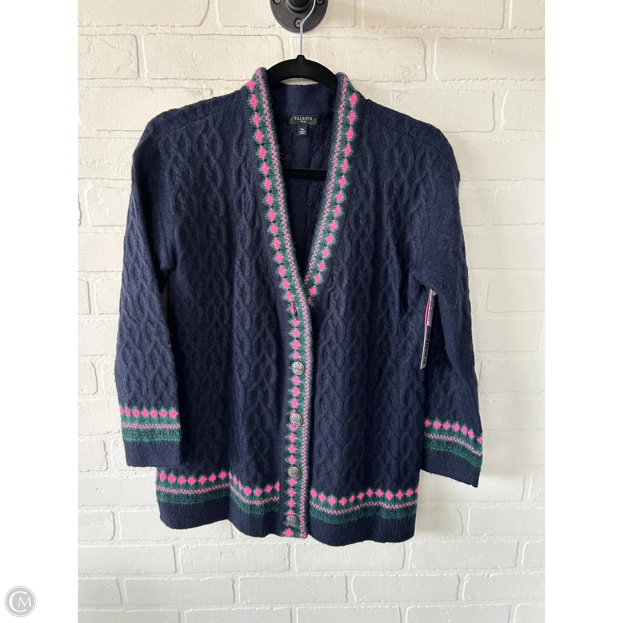 Sweater Cardigan By Talbots In Navy, Size: Mp