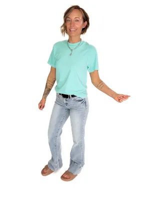 T G Classic Washed Cotton T-shirt- PASTEL MINT