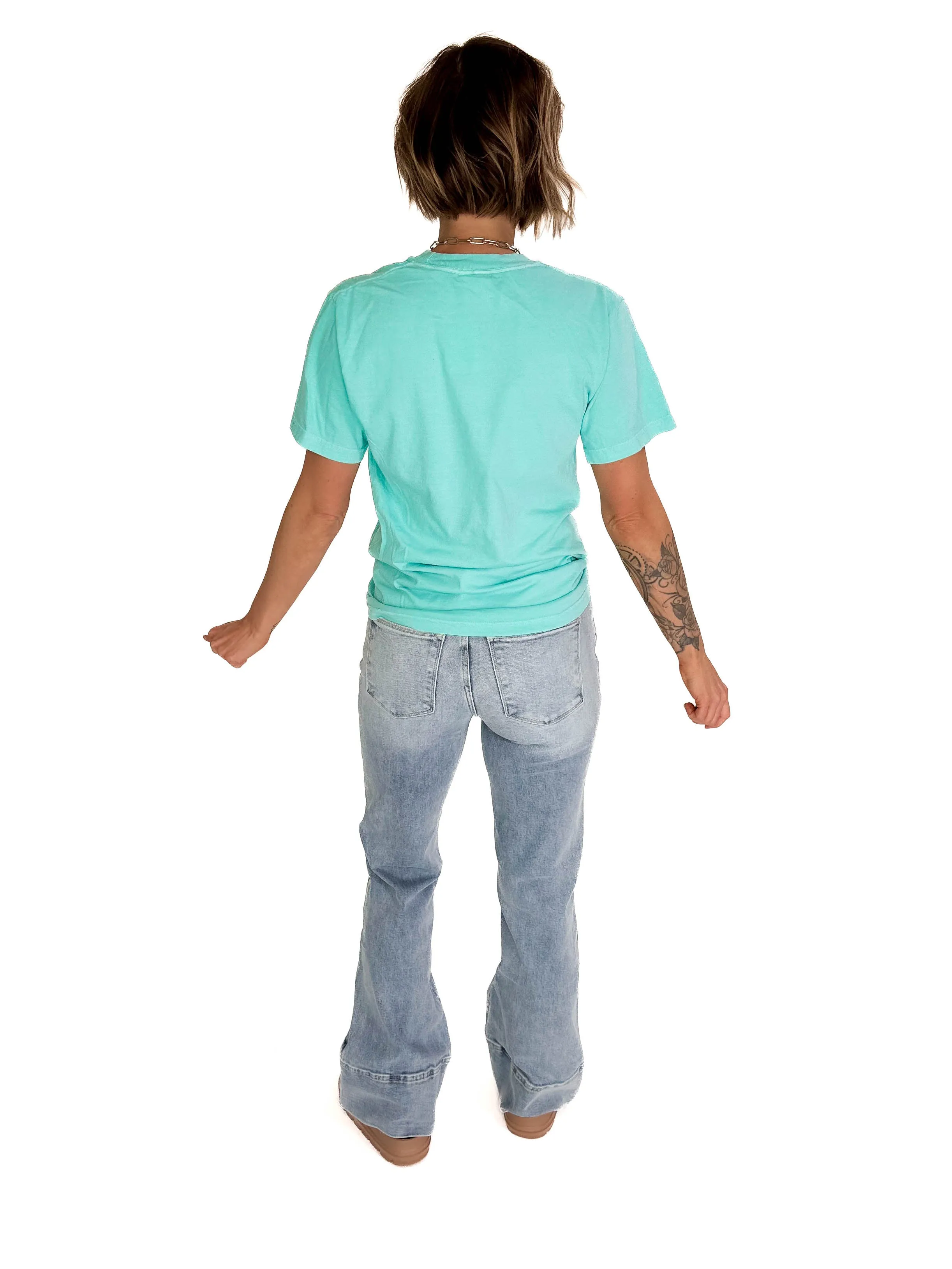 T G Classic Washed Cotton T-shirt- PASTEL MINT