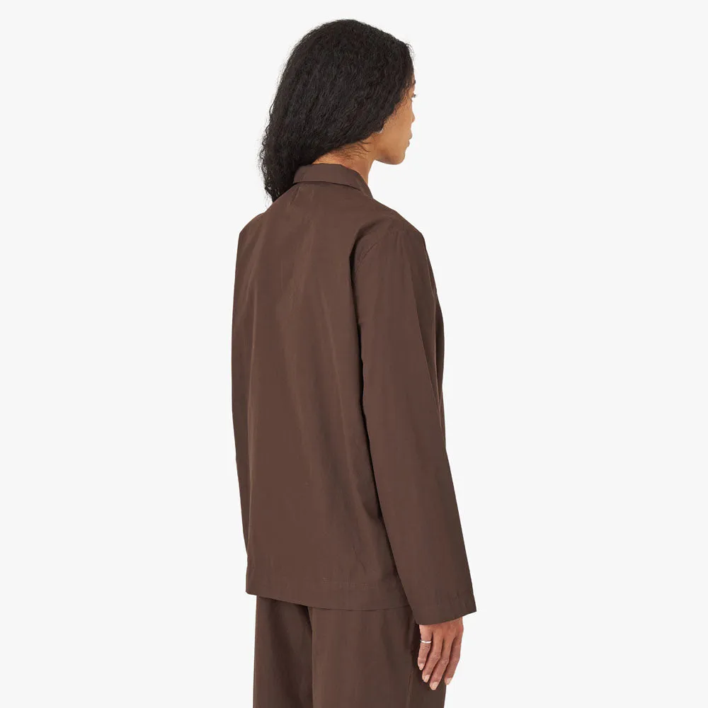 Tekla Poplin Long Sleeve Shirt / Coffee