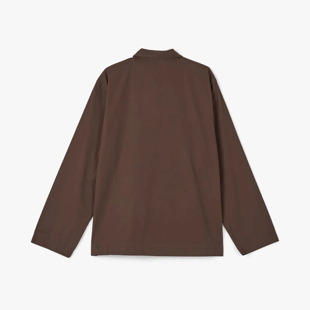 Tekla Poplin Long Sleeve Shirt / Coffee