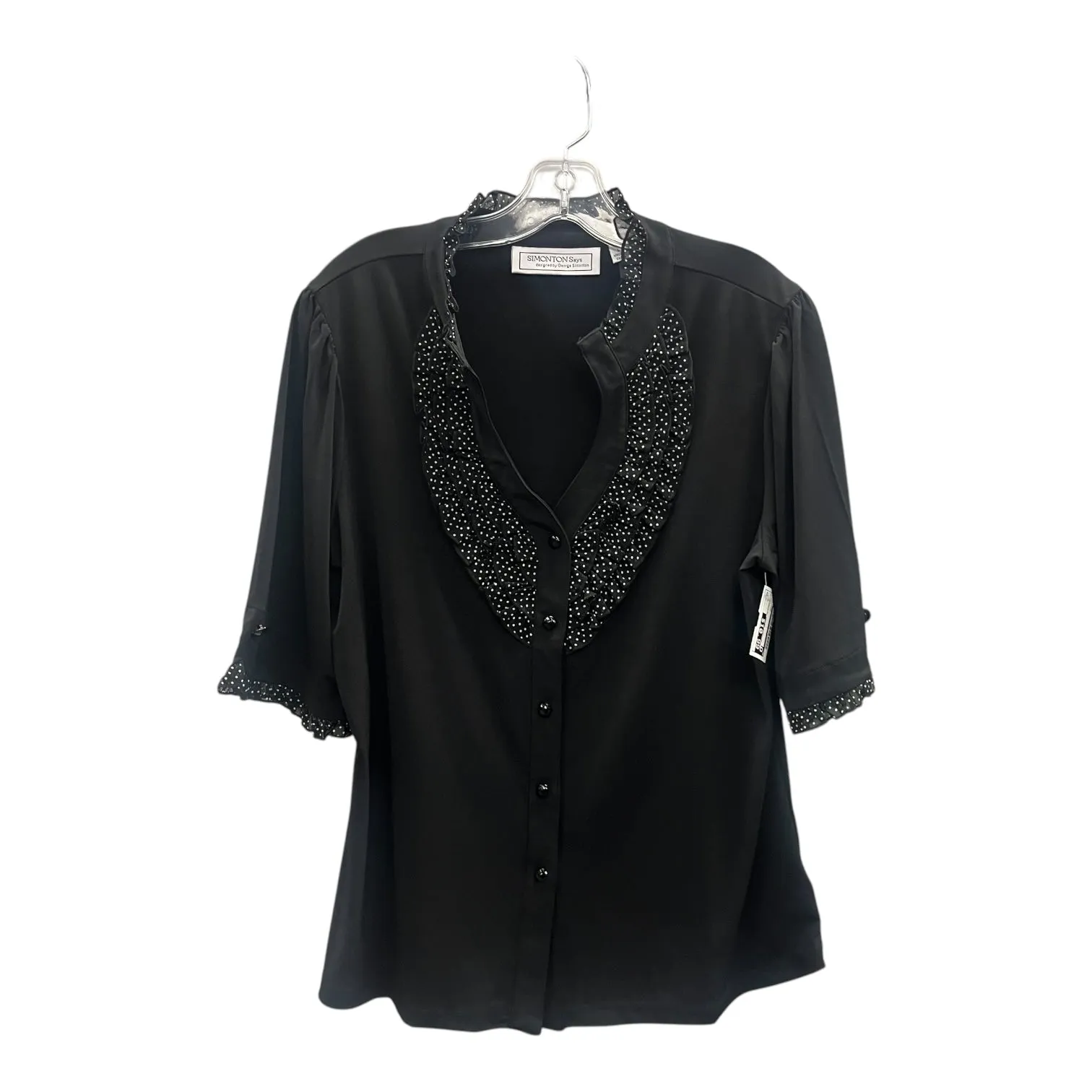 Top Short Sleeve By Simonsays by George In Black, Size:L