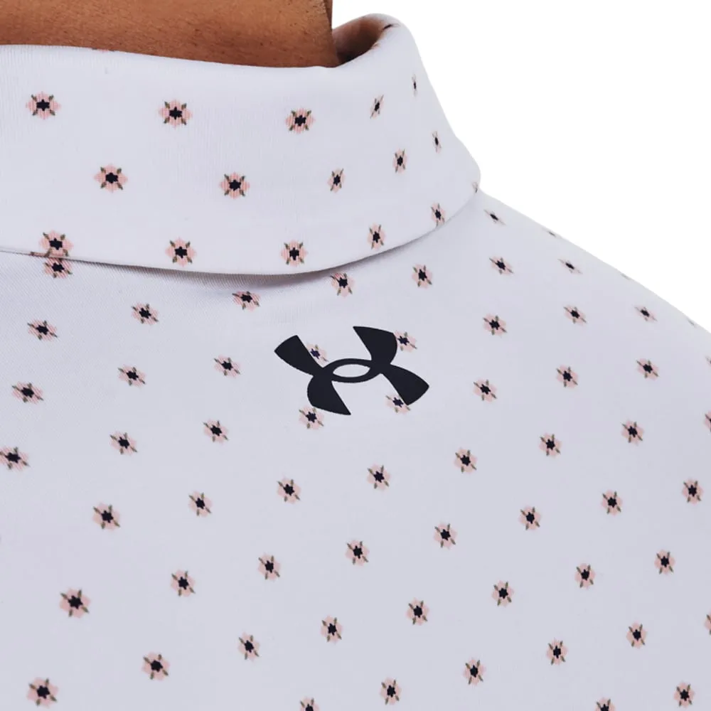 Under Armour Playoff 3.0 Printed Polo Shirt - White/Pink Fizz