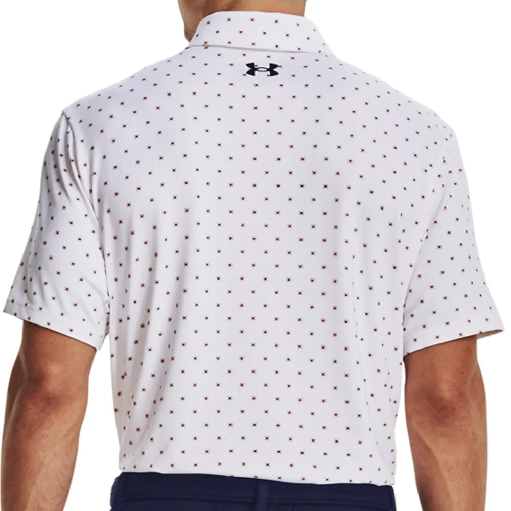 Under Armour Playoff 3.0 Printed Polo Shirt - White/Pink Fizz
