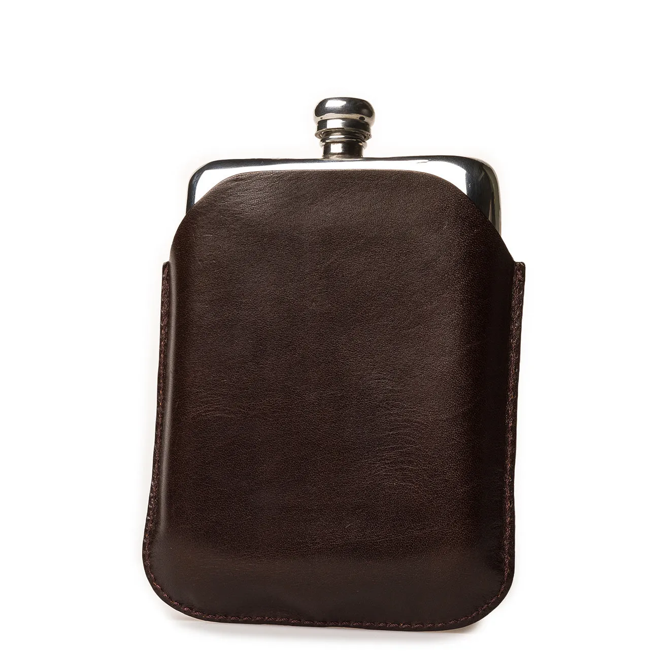 Westley Richards 8oz Hip Flask Dark Tan