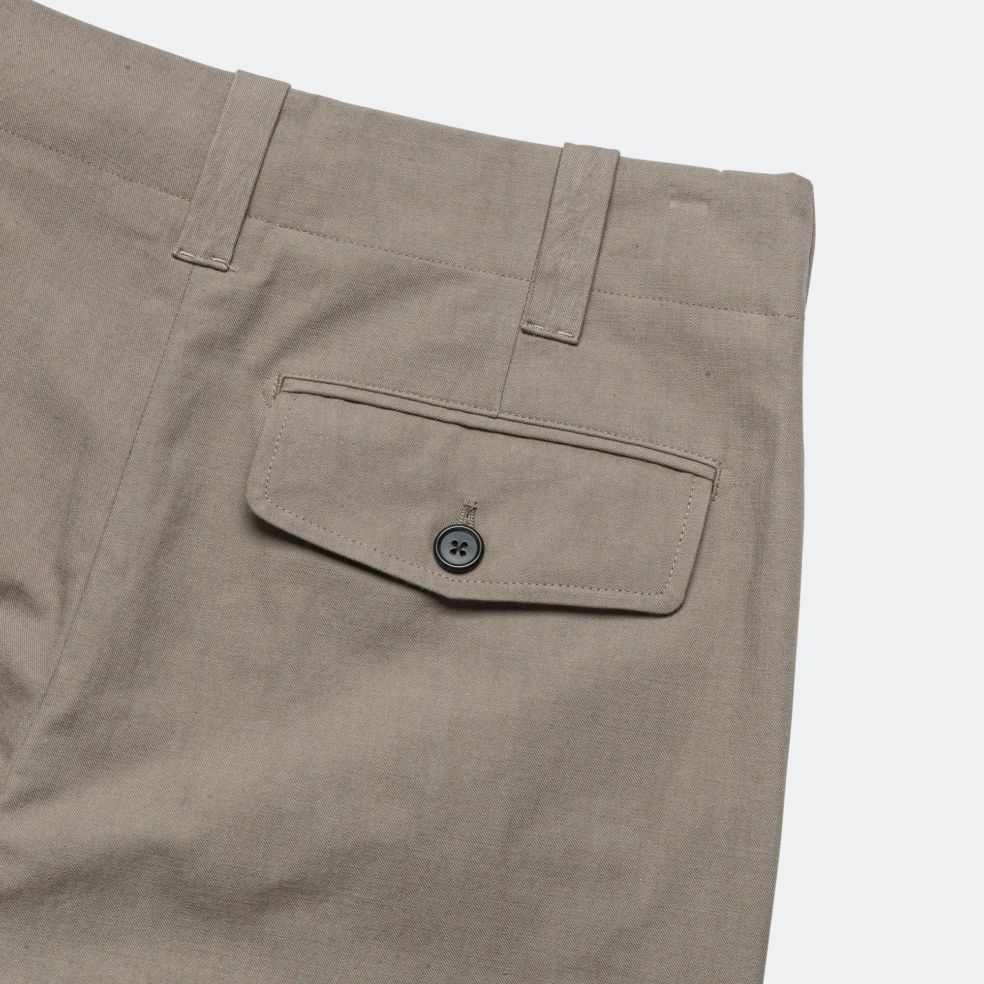 Wide Belt Loop Trouser - Dense Cotton Drill Pebble