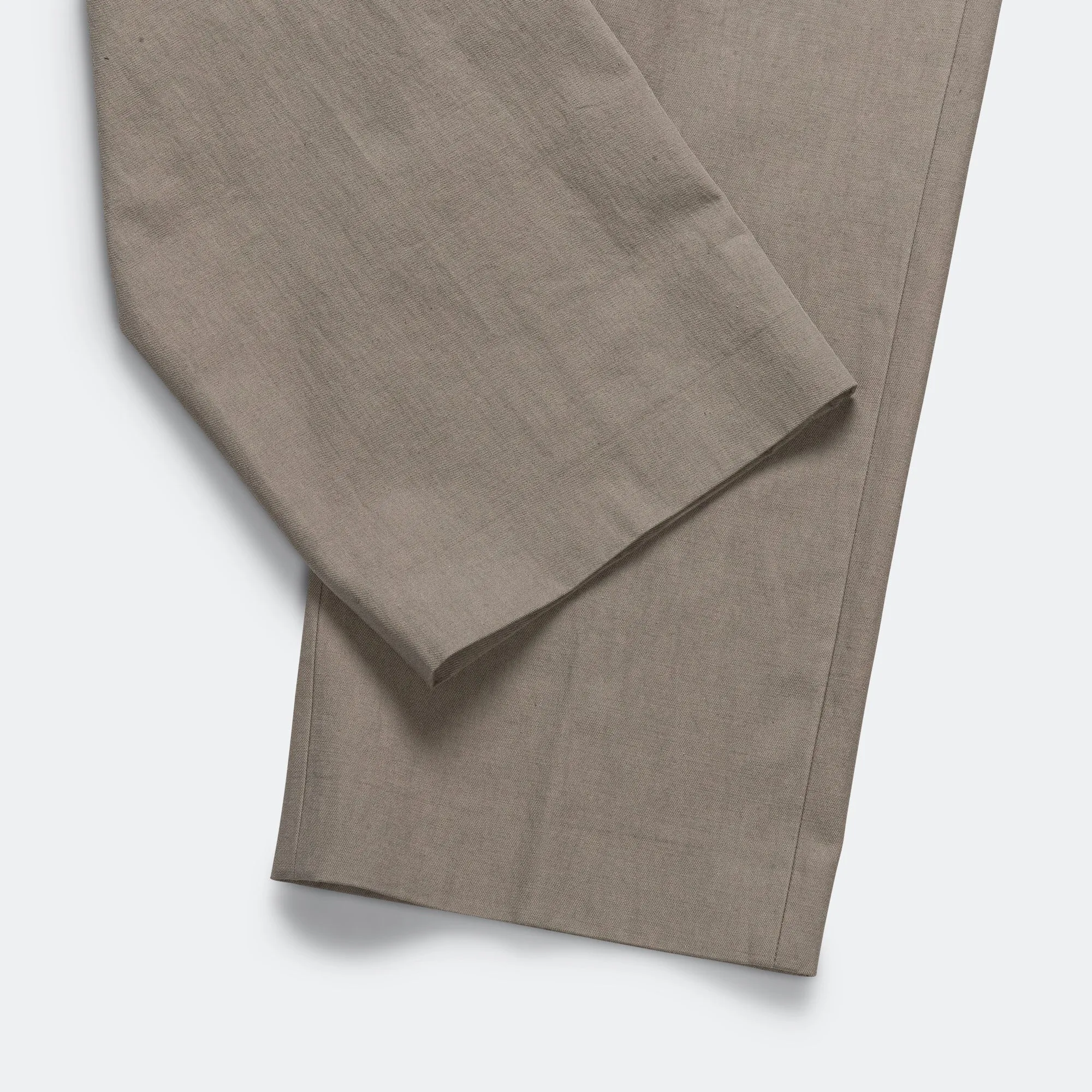 Wide Belt Loop Trouser - Dense Cotton Drill Pebble