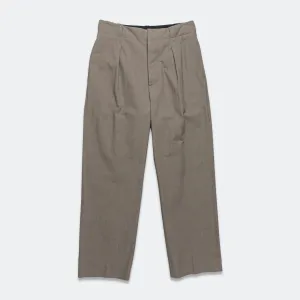 Wide Belt Loop Trouser - Dense Cotton Drill Pebble